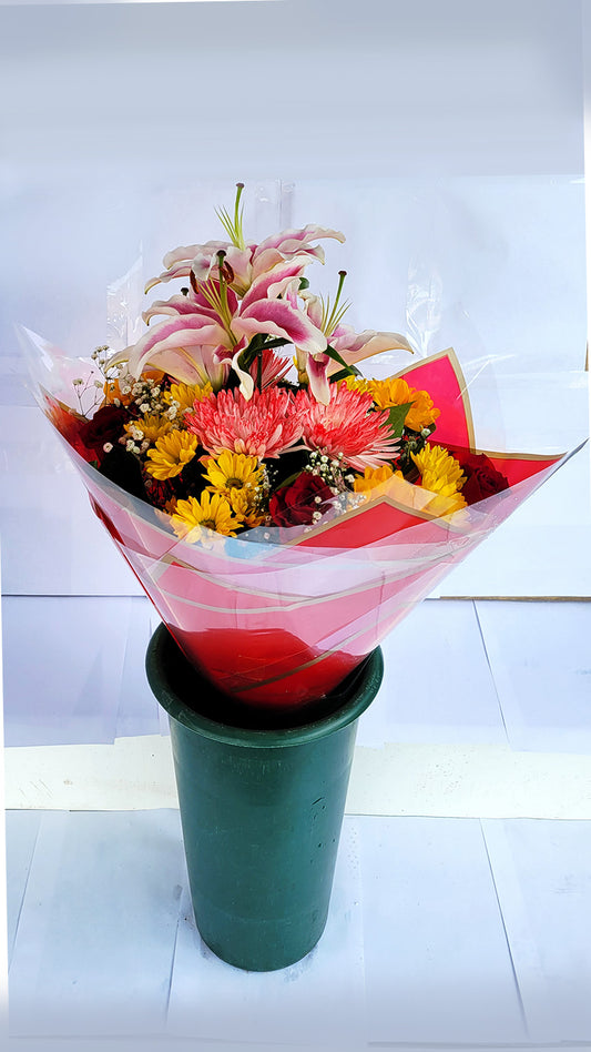 Mix Fower - Lily, Gerbera Daisy and Roses