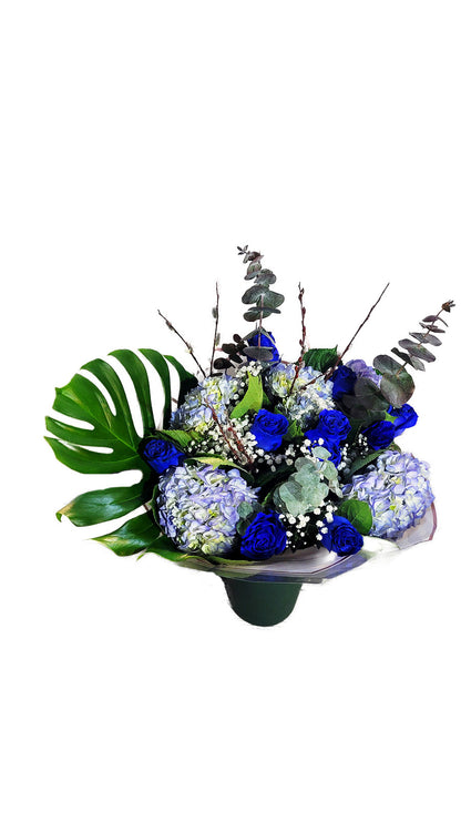 Blue Roses with Mix Fower Bouquet